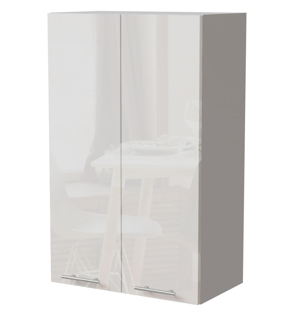 Feldmann-Wohnen Küchenhängeschrank Weiß Hochglanz, Weiß 60x96x32.5 cm