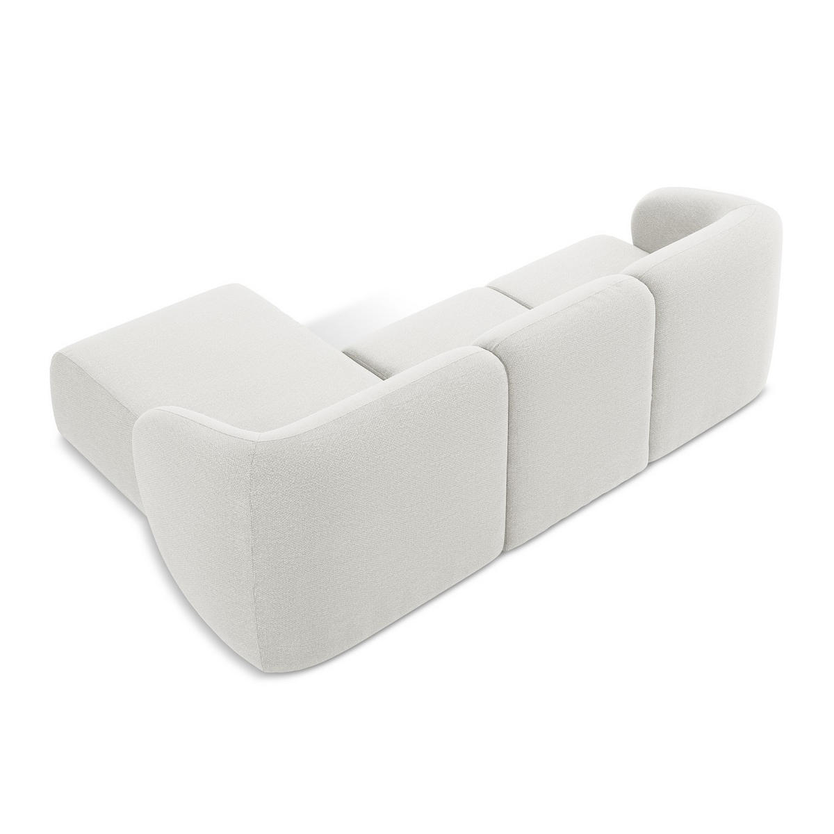 ECKSOFA Rechts Bouclé Stoff Weiß - Schwarz/Weiß, Holzwerkstoff/Kunststoff (248/166cm) - LaMiaSofa