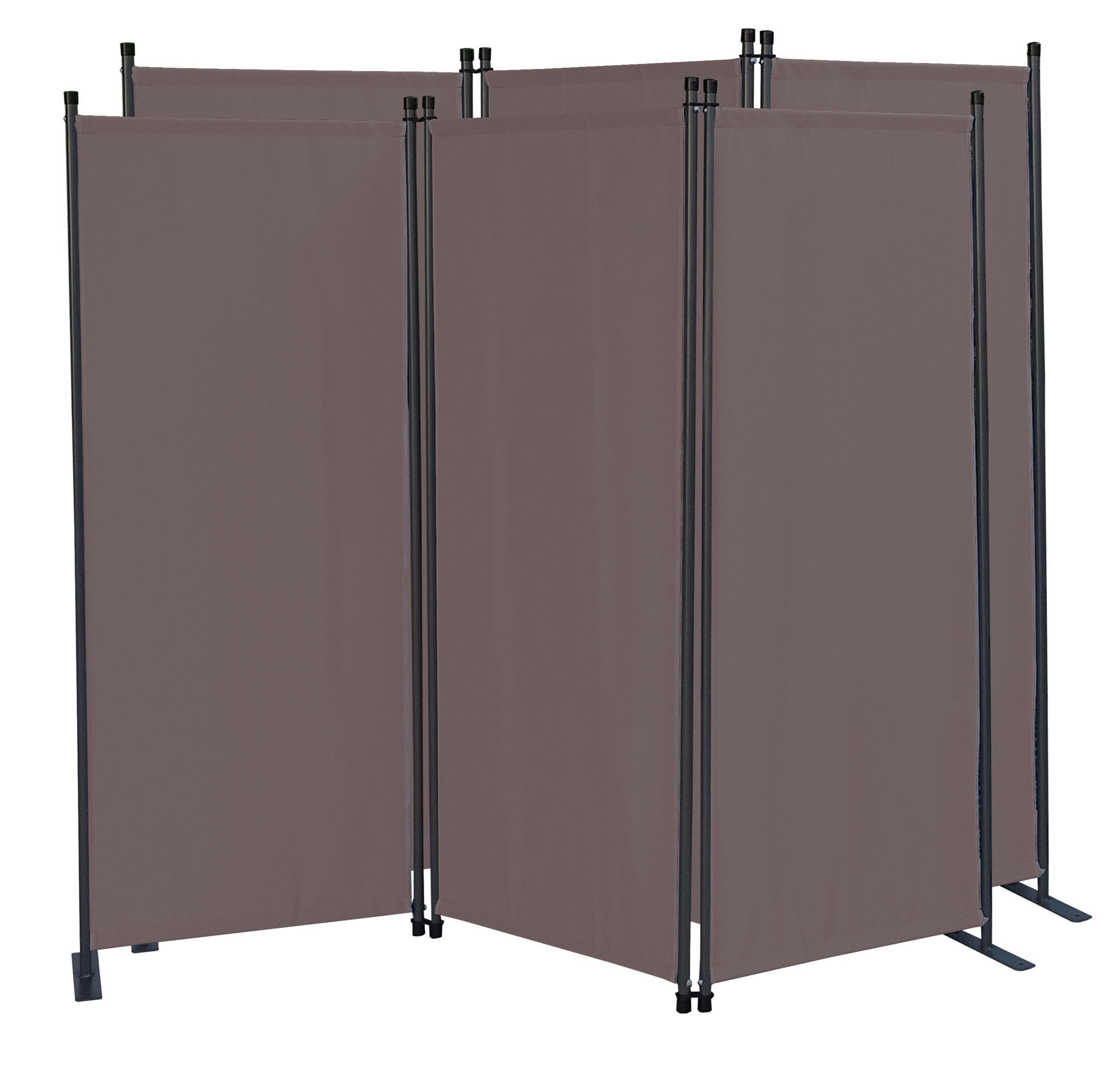 PARAVENT 2 Stück 3-tlg. 170x165 cm Taupe - Taupe, Metall (170/165cm) - QUICK STAR