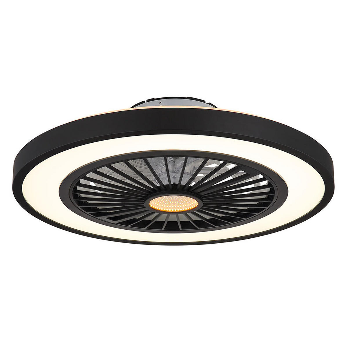 LED DECKENVENTILATOR Metall Schwarz - Schwarz, Metall (54/54/15.9cm) - Globo Lighting