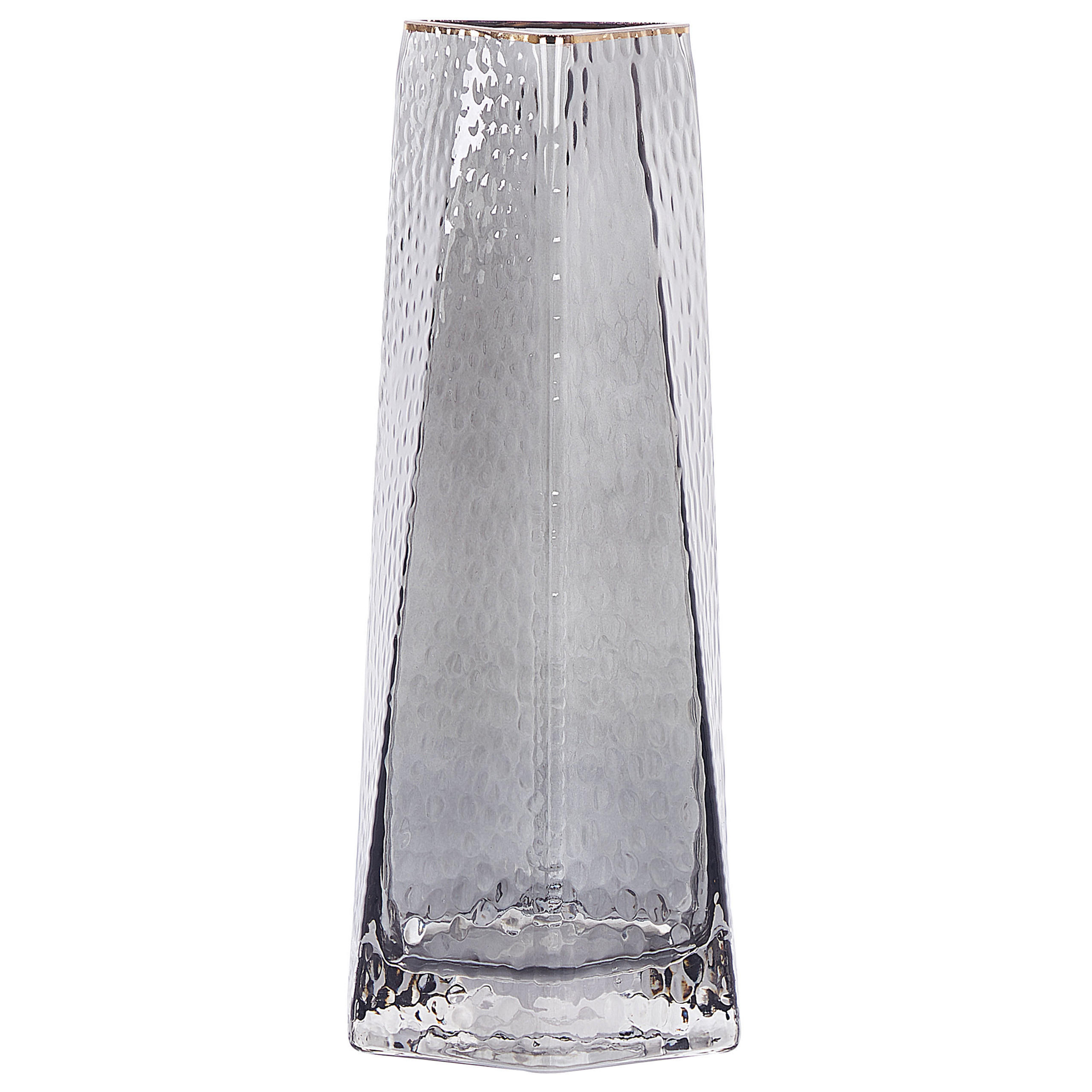 BLUMENVASE Glas grau Lilaia - Grau, Glas (27cm) - Beliani