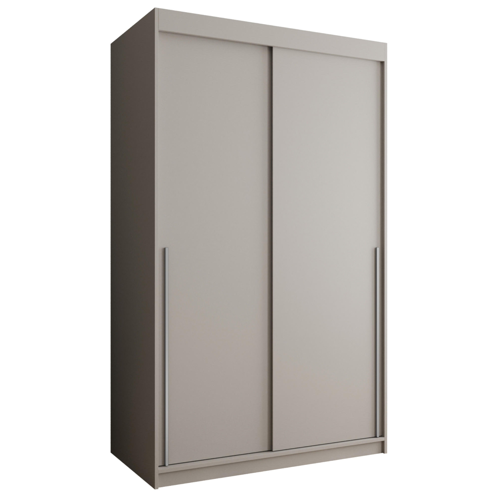 SCHIEBETÜRENSCHRANK 120 cm Breite Kaschmirmit silbernem Griff - Kaschmir/Silberfarben, Holzwerkstoff (120/200/62cm) - Home Collective
