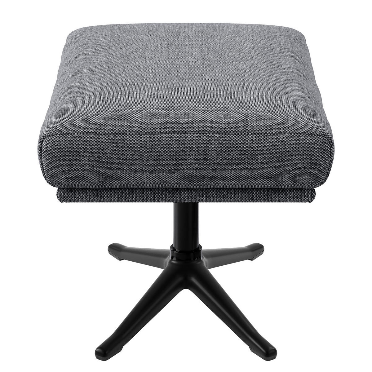 HOCKER mit Kreuzfuß - Schwarz/Grau, Textil/Metall (54/41/41cm) - home24