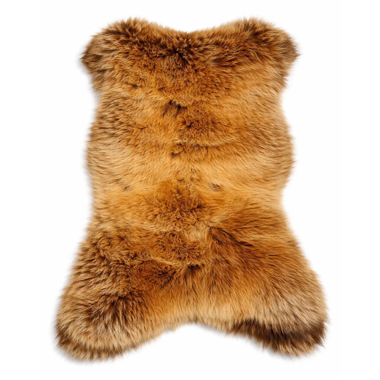 FELL Öko Lammfell Schaffell Gold Braun ca. 105 cm - Goldfarben/Braun, Fell (55/105cm) - Provellus