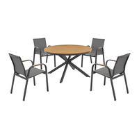 GARTENESSGRUPPE im Set - 4 -Sitzer - Aluminium - anthrazitgrau - ZEYVA - Anthrazit, Metall - Vente-Unique