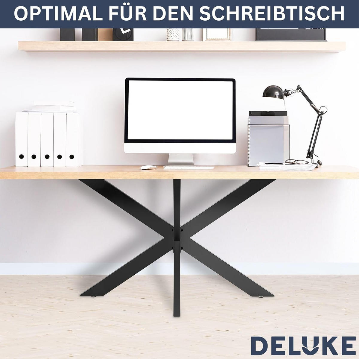 TISCHGESTELL Metall KRYT Schwarz matt 71x120x68 cm - Schwarz, Metall (120/71/68cm) - DELUKE