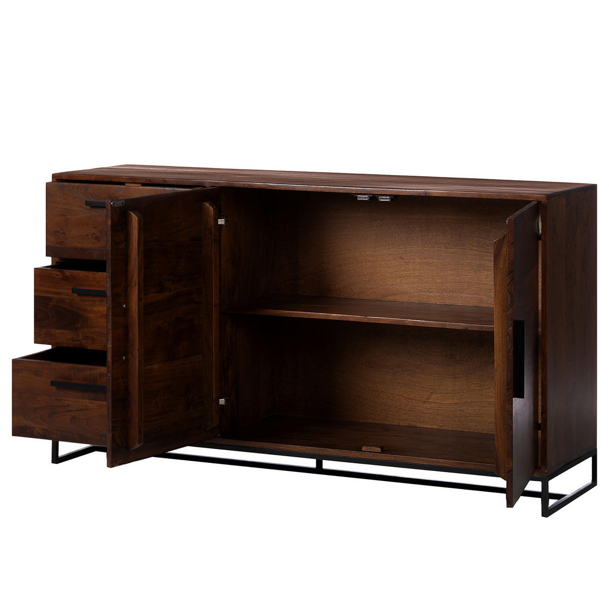 SIDEBOARD - Akazie massiv - Akaziefarben, Holz (145/80/40cm) - home24