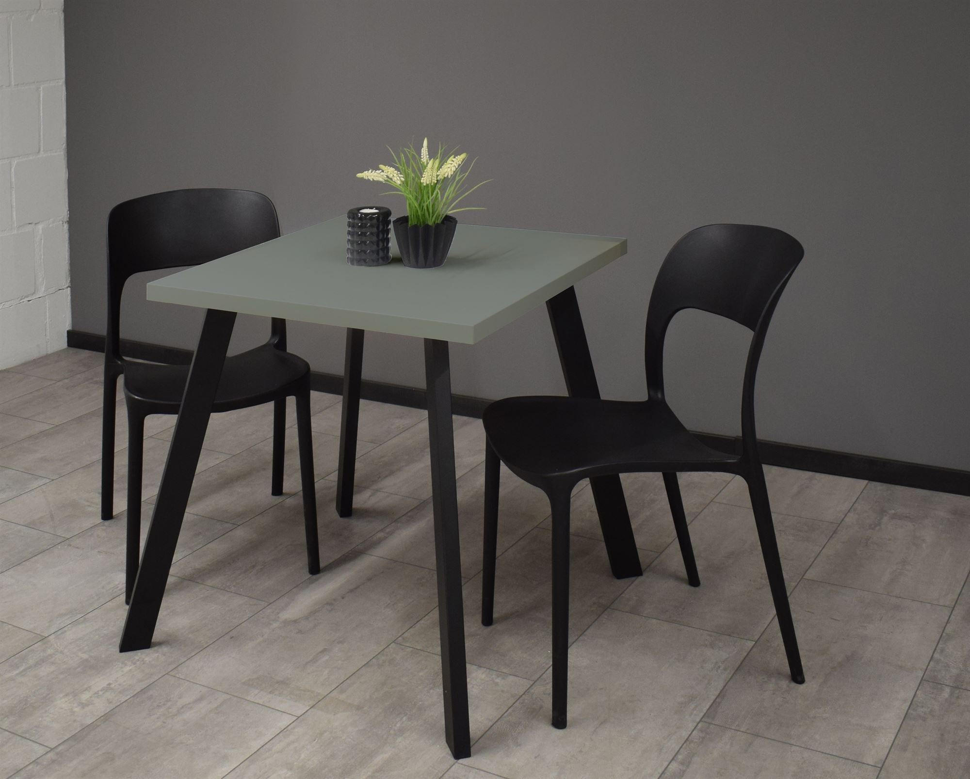 BARTISCH Eirene 70x70x75 schwarz matt/Pinie green matt lack - Grün, Metall (70/70/75cm) - 58aufmkessel