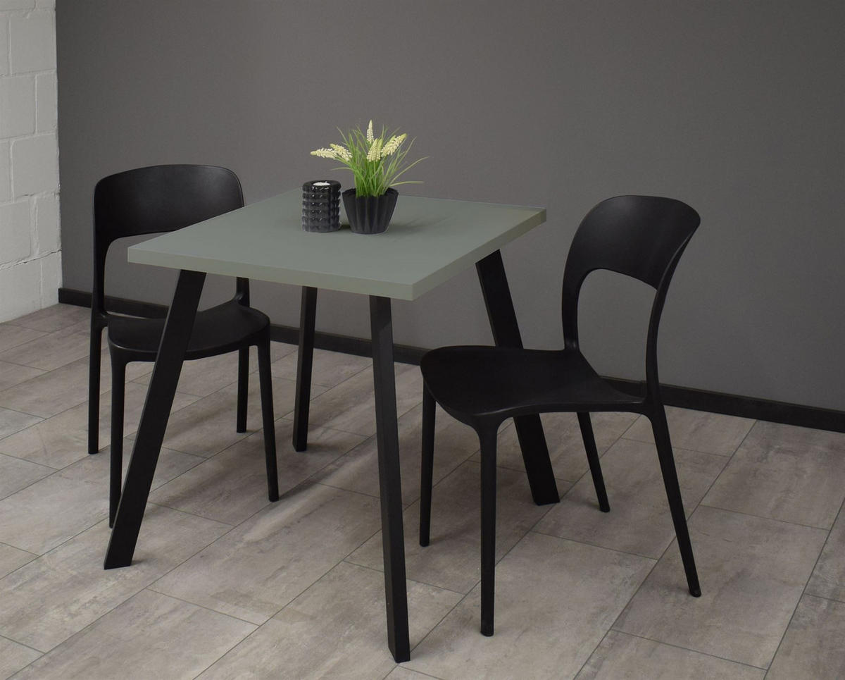 BARTISCH Eirene 70x70x75 schwarz matt/Pinie green matt lack - Grün, Metall (70/70/75cm) - 58aufmkessel