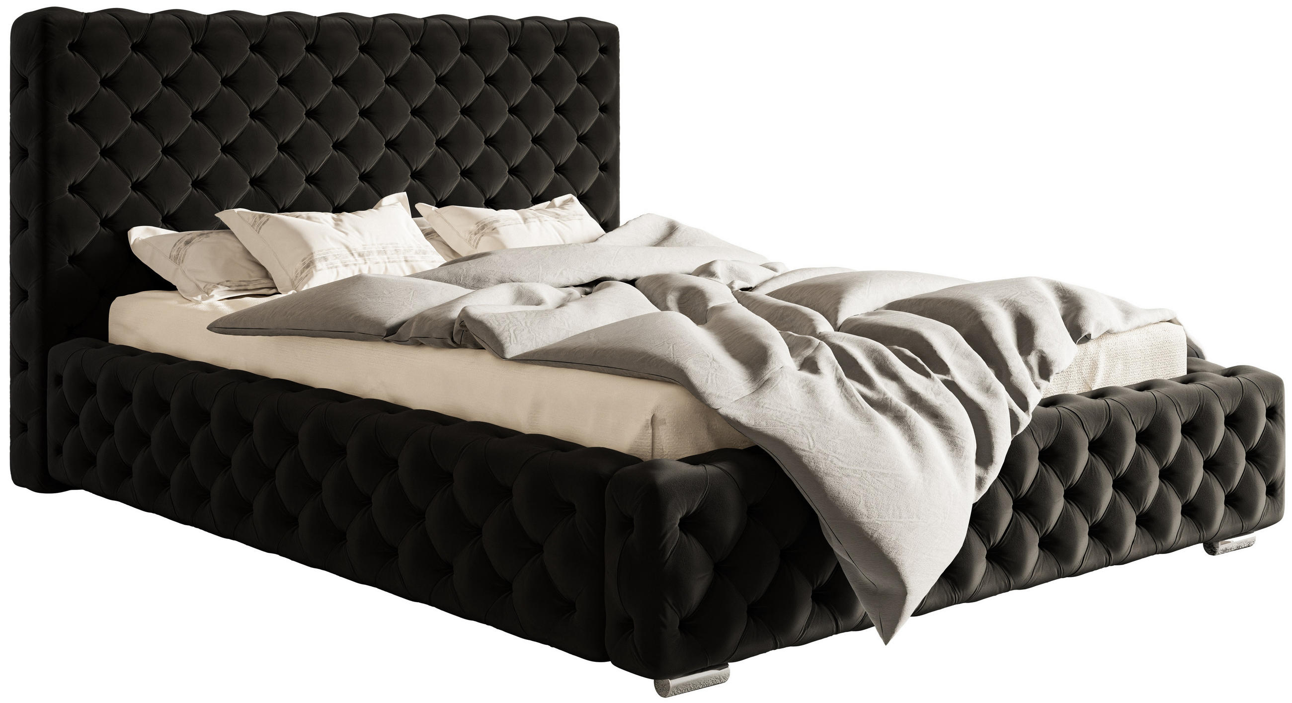 Emporius Polsterbett Schwarz 160x200 cm