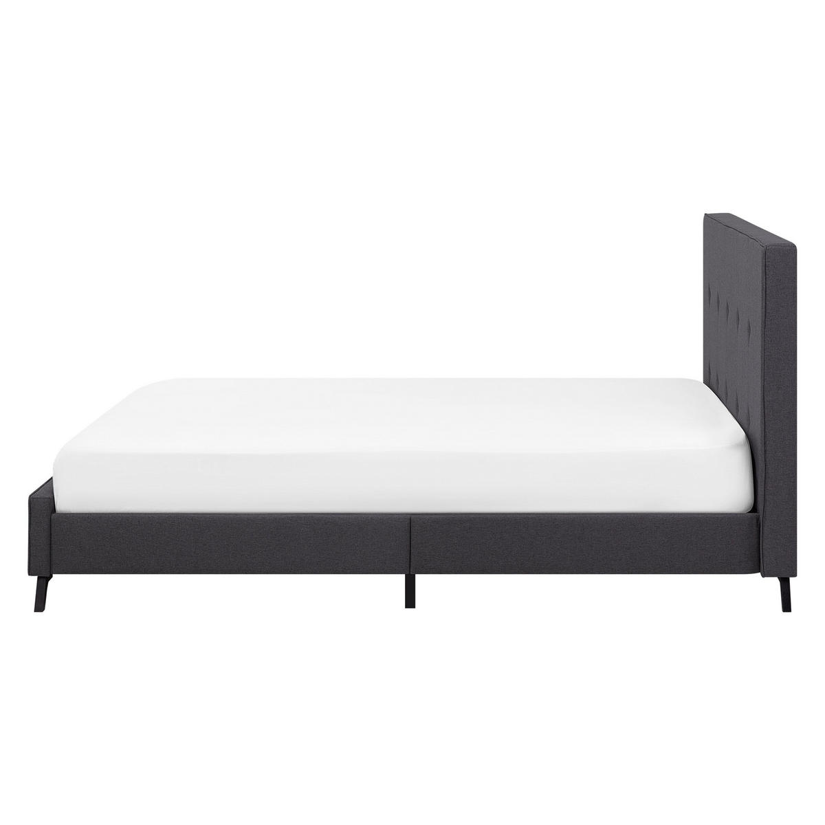 POLSTERBETT 160/200cm Dunkelgrau Ambassador - Dunkelgrau, Textil (160/200cm) - Beliani