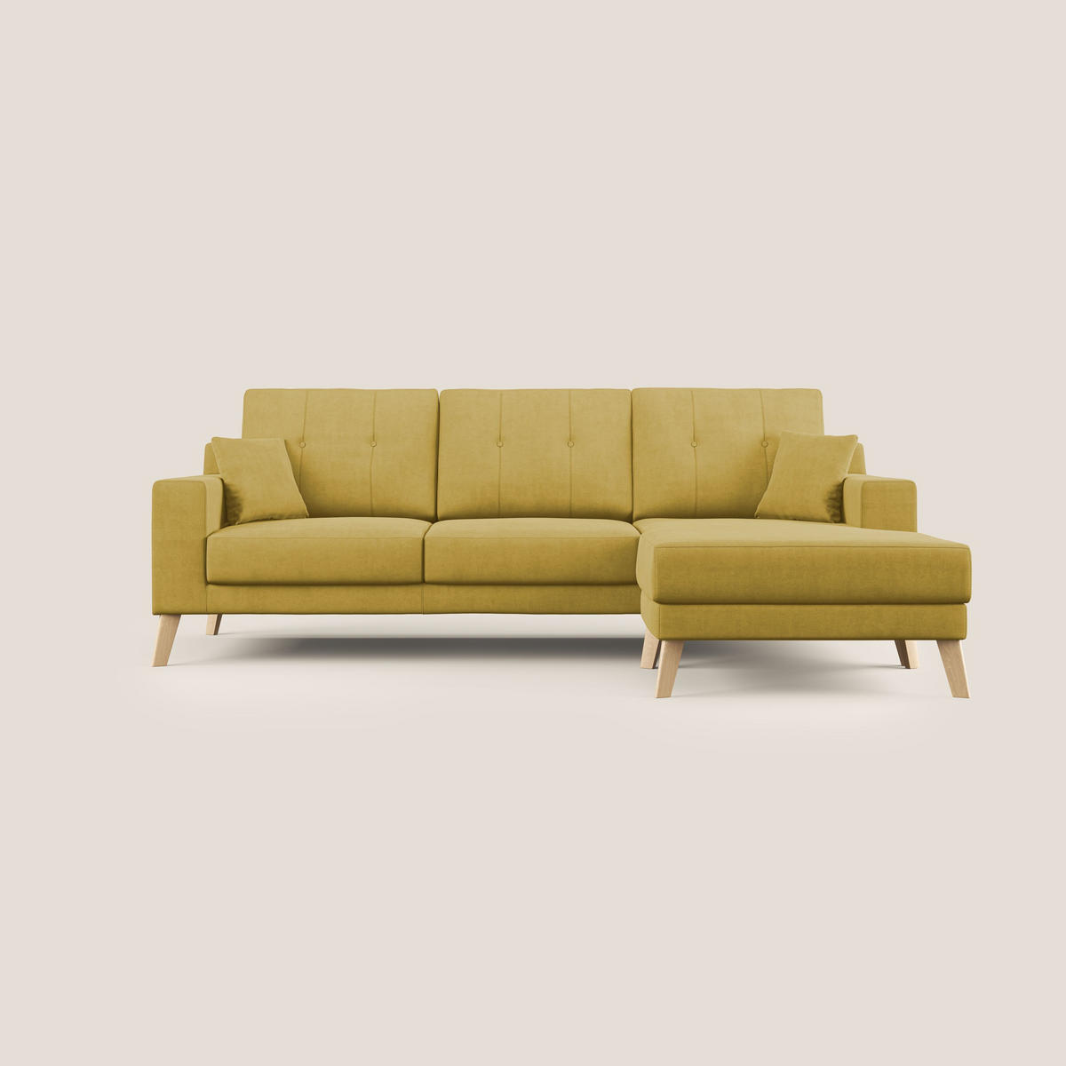 ECKSOFA Danish - Gelb, Textil (237/91cm) - Divani.store