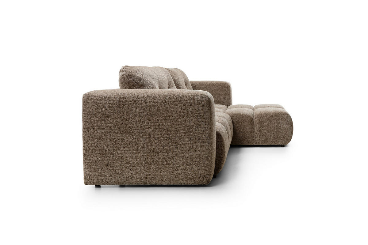 ECKSOFA ARTE 02 Braun Chenille mit Schlaffunktion - Braun, Holz (273/176cm) - MASSENO