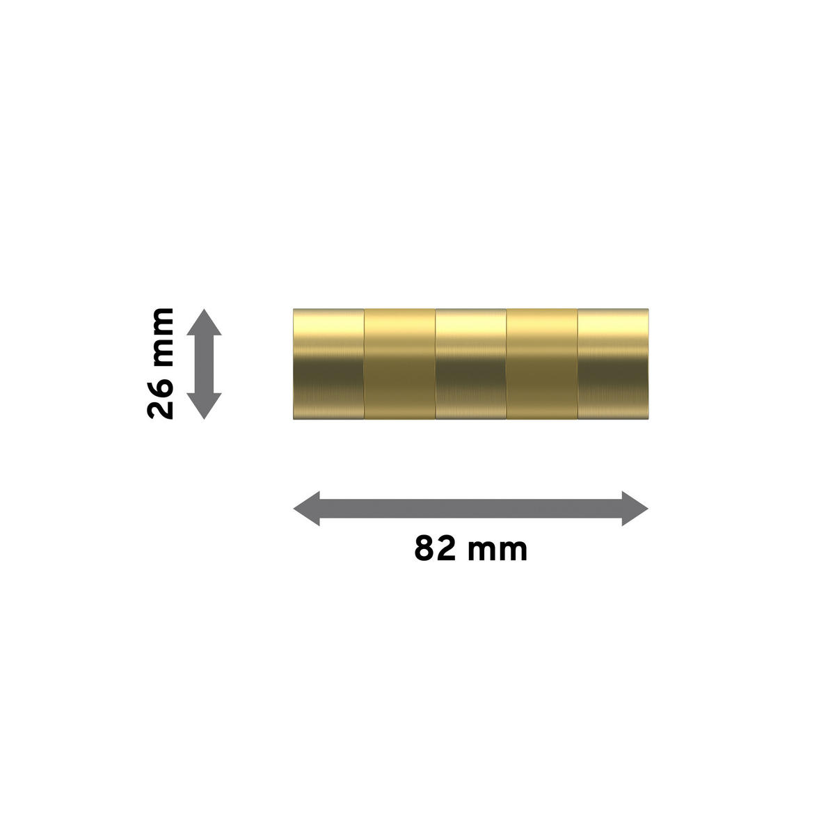 ENDSTÜCKE FÜR GARDINENSTANGEN 20 mm Ø, Mavell Messing-Optik/Satin-Gold, Packung 2 Stück - Messingfarben/Goldfarben, Metall (8.2/2.6/2.6cm) - INTERDECO