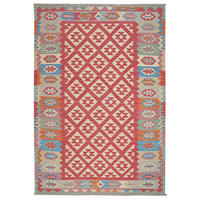 HANDWEBTEPPICH Kelim Gashgai Rot 256/173 cm Schurwolle - Rot, Textil (173/256cm) - Looma