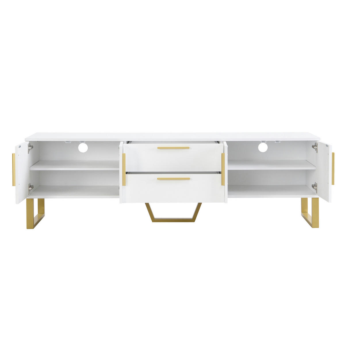 TV-LOWBOARD 170/40/53,5 cm mit 2 Schubladen und Kabeldurchlass - Weiß, Holzwerkstoff (170/53.5/40cm) - BEAOK
