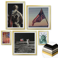 WANDBILDER 5er Set - 50x50 cm & 20x30 cm & 40x60 cm Goldrahmen - Ruhige Landschaften am Strand der Sonne - Goldfarben, Kunststoff (40/60cm) - ArtPrintCave