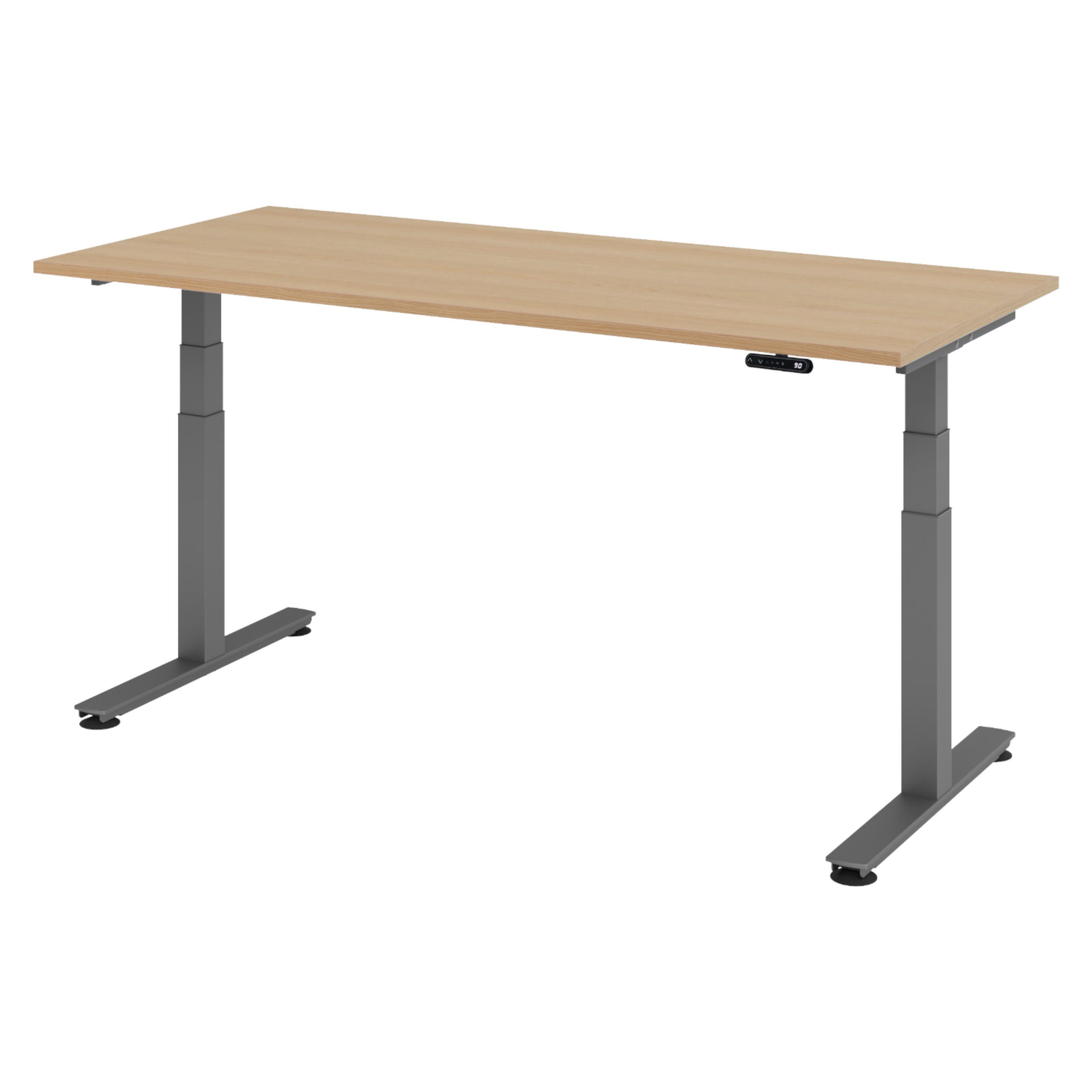 SCHREIBTISCH elektrisch XDSM 80/180/72 cm in Eichefarben/Graphitfarben - Eichefarben/Graphitfarben, Holzwerkstoff (80/180/72cm) - bümö