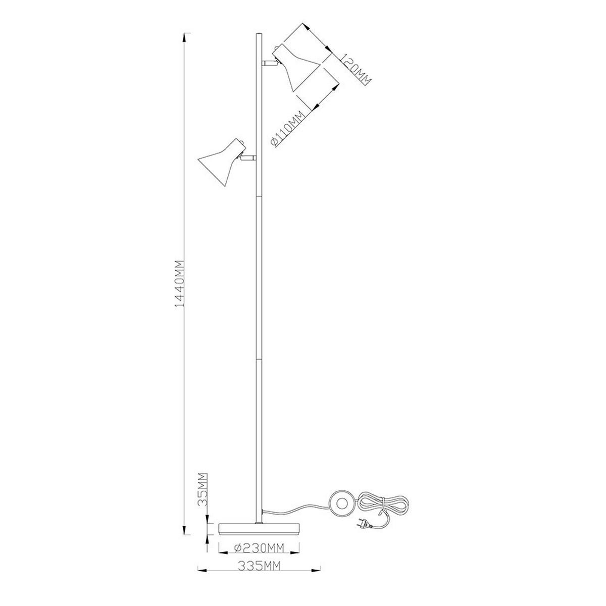 LED STEHLEUCHTE Nina Schwarz - Schwarz, Metall (23/33.5/144cm)