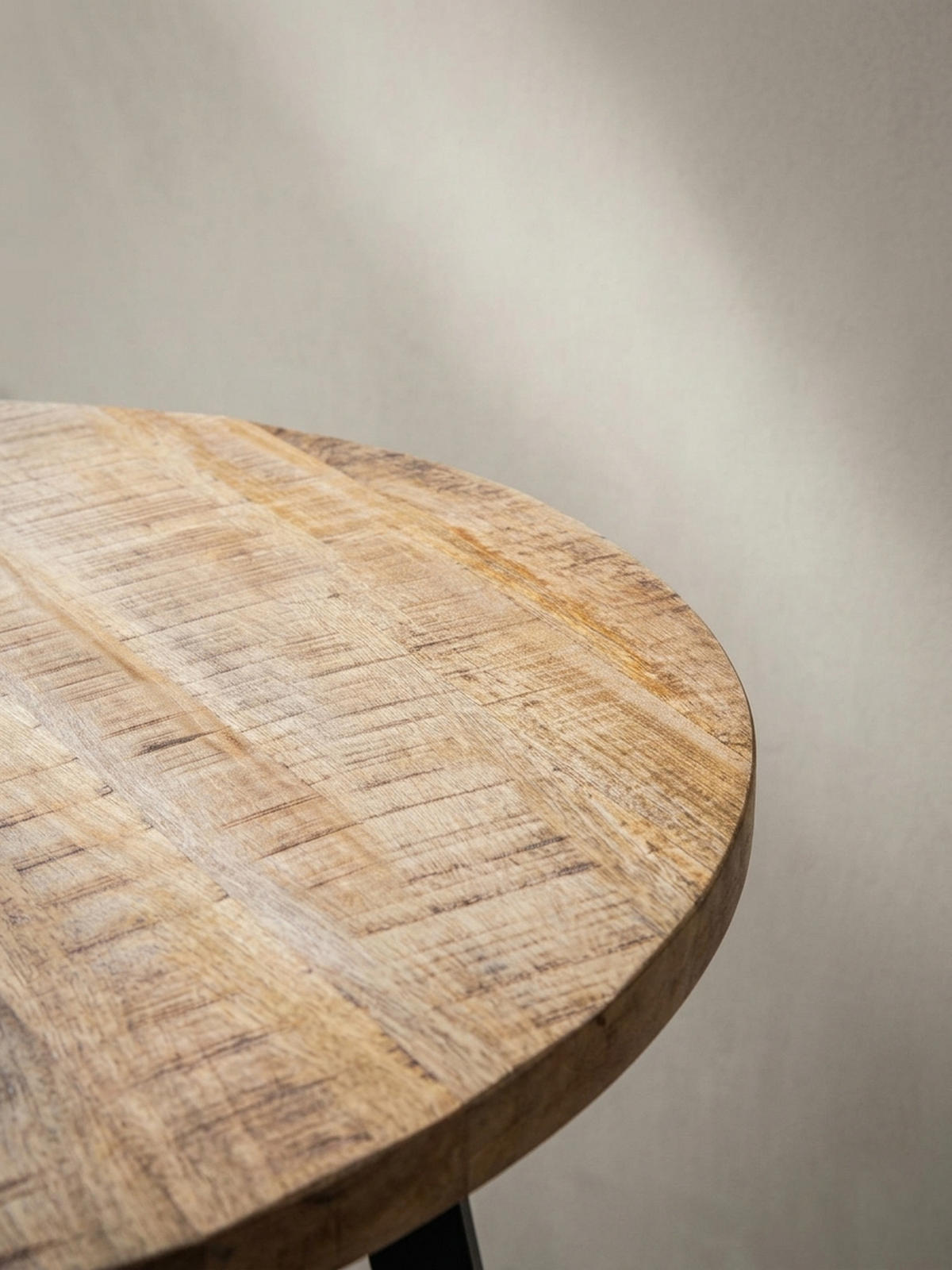 ESSZIMMERTISCH – Rund Mango Massivholz 120x120x76 cm Metallbeine - Schwarz/Braun, Holz/Metall (120/120/76cm) - KADIMA DESIGN