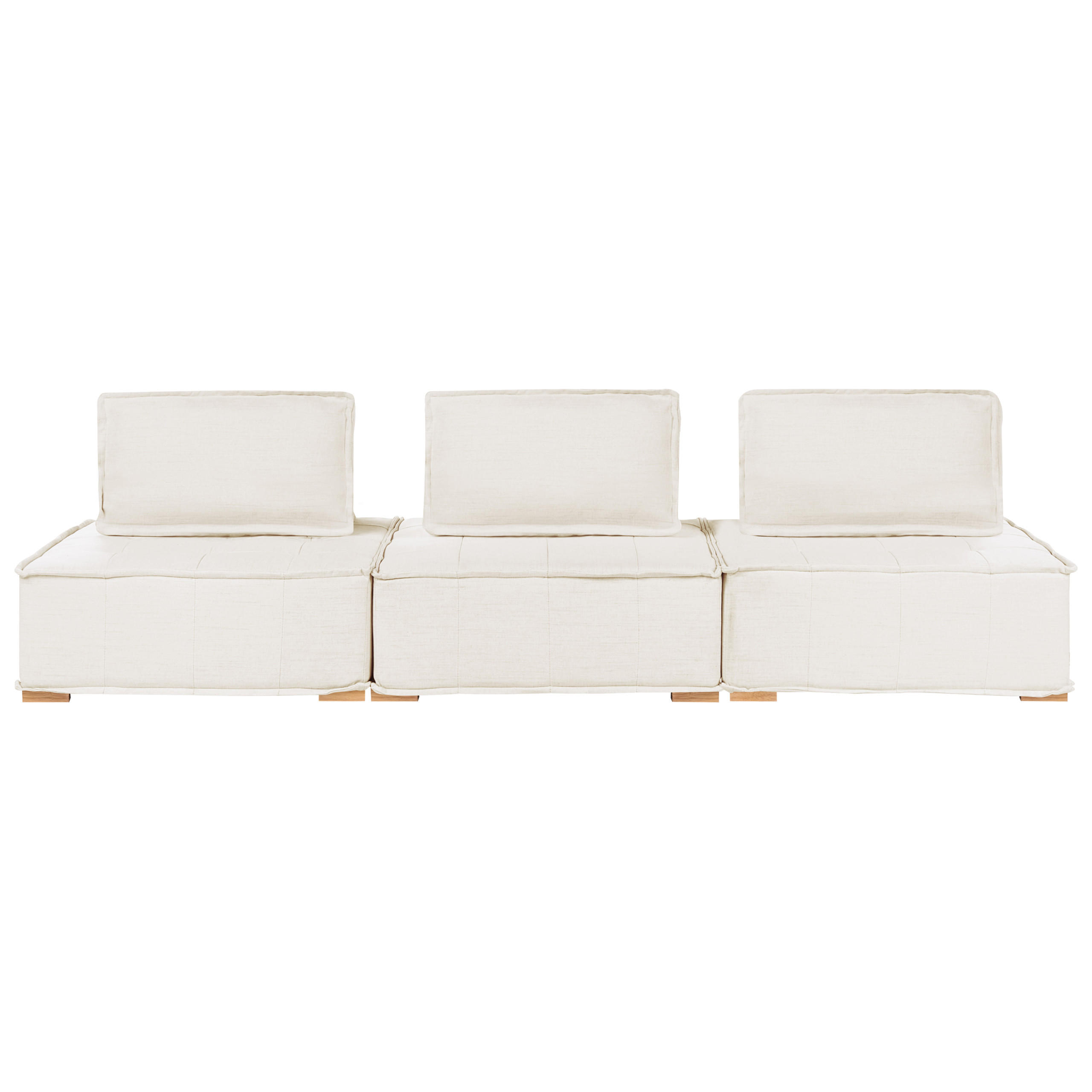 3-SITZER-MODULSOFA Stoff Cremeweiß Tibro - Creme, Textil (300/82/100cm) - Beliani