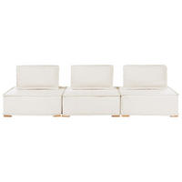 3-SITZER-MODULSOFA Stoff Cremeweiß Tibro - Creme, Textil (300/82/100cm) - Beliani
