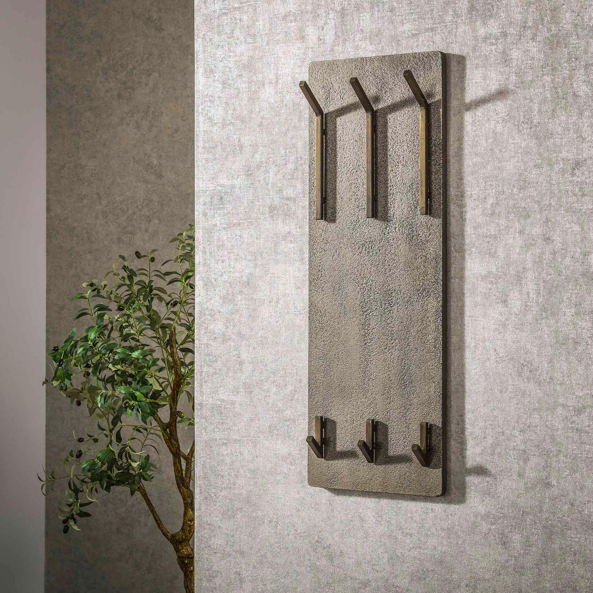 WANDGARDEROBE Ferro Braun 12/35/100 cm - Braun, Metall (35/100/12cm) - Hoyz Collection