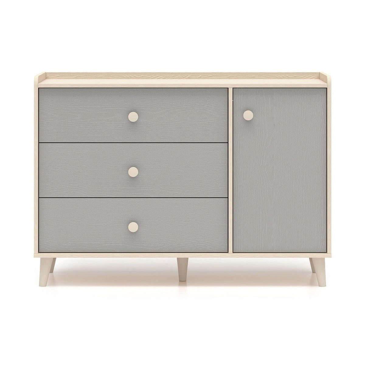 KOMMODE – 120 cm – Mevel – Grau - Grau, Holzwerkstoff (120/85/40cm) - hi-markt