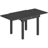 AUSZIEHBARER-GARTENTISCH Aluminium Stahl Schwarz - Schwarz, Metall (160/80/75cm) - Outsunny