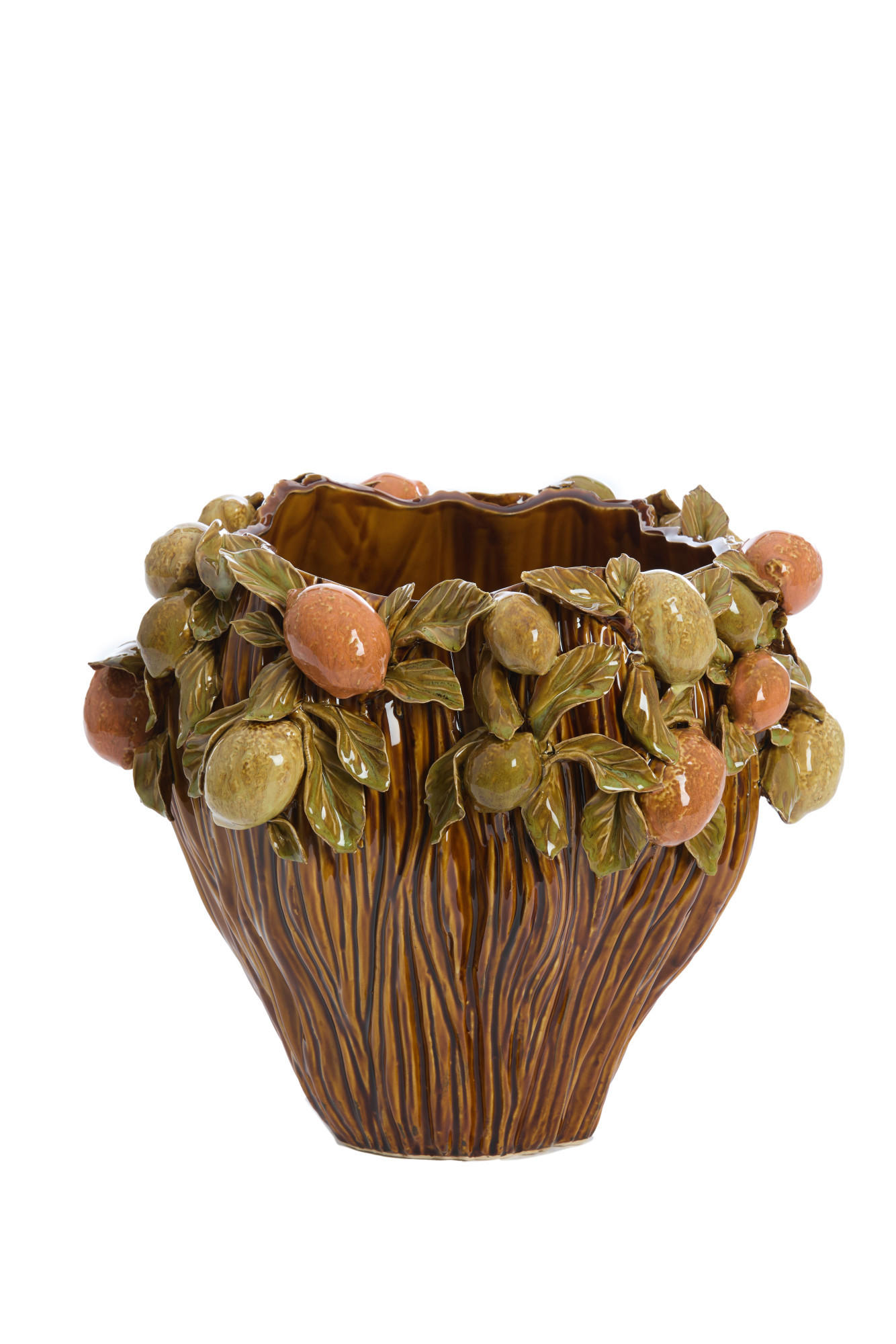 VASE Lemoni Braun Ø38/33 cm - Braun, Keramik (33cm) - Light & Living