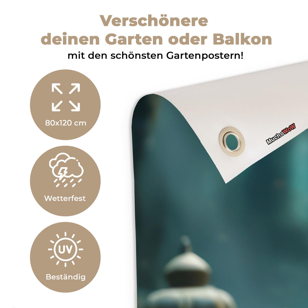 ZAHRADNÍ PLAKÁT Buddha - Socha - Buddha - Zen - Umění - Buddha 80x120 cm - tmavě šedá, plast (80/120/0.2cm) - OnlyWow