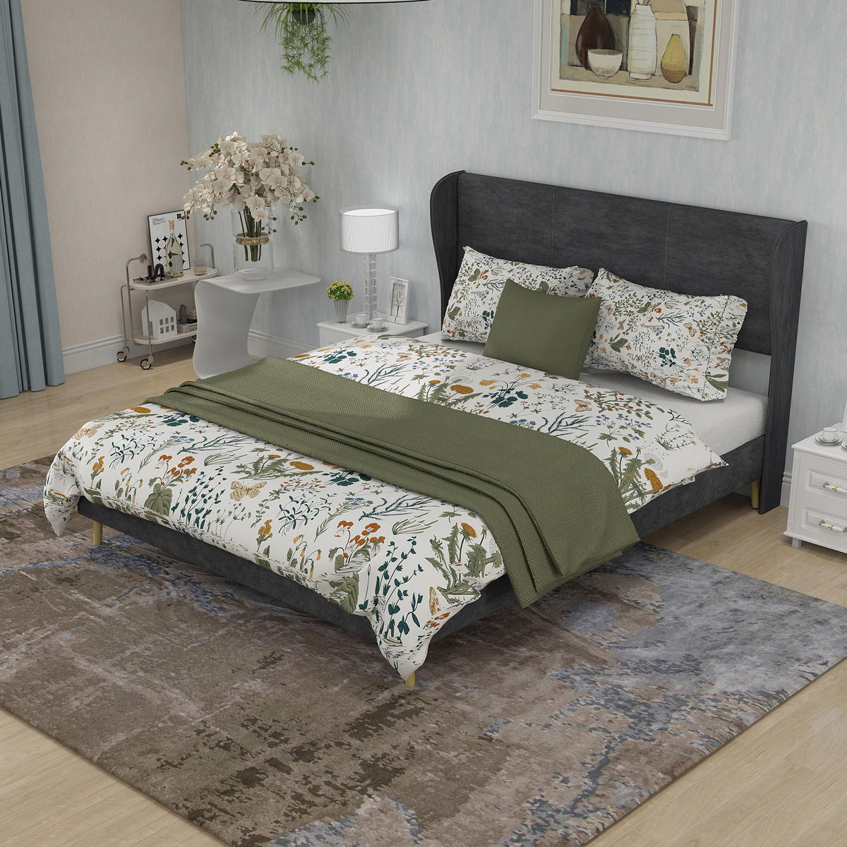 POLSTERBETT 140x200 cm ohne Stauraum grau - Grau, Textil (140/200cm) - LEBENLANG