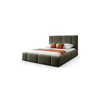 POLSTERBETT ELENA 140x200 cm Olivgrün (Anthology 12), 34 Holzlatten, Kopfteil 108 cm - Grün, Textil (140/200cm) - Lookway
