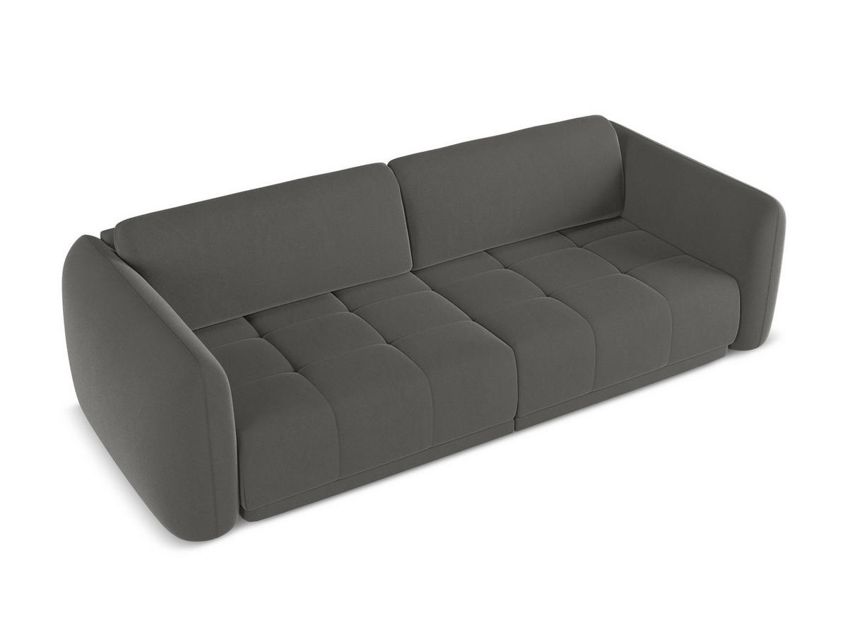 4-SITZER-SOFA Samt Stoff Grau - Dunkelgrau/Schwarz, Kunststoff/Textil (250/74/105cm) - Makamii