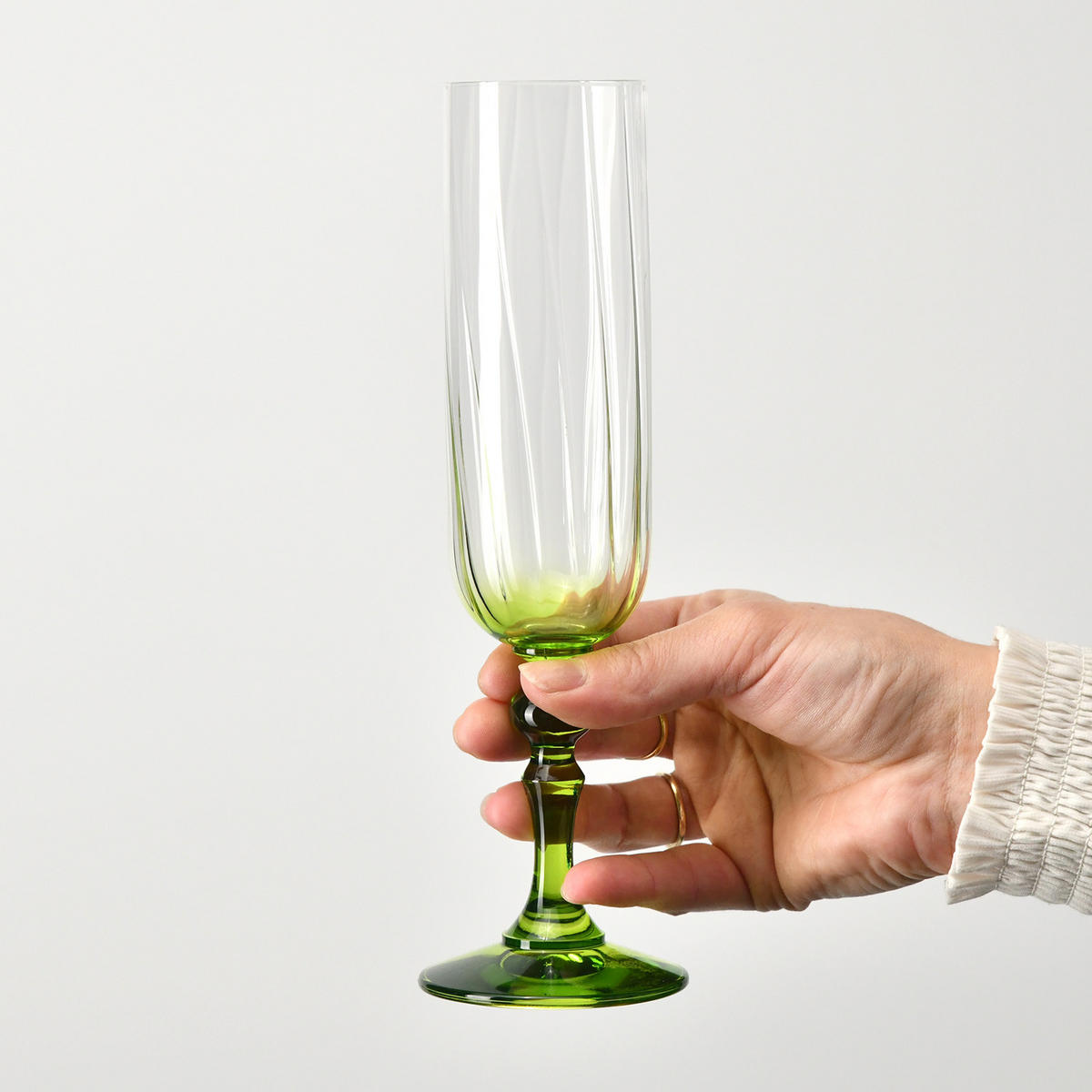 SEKTGLÄSER, 2er-Set, 200 ml - Grün, Glas (0.2L) - Krosno Glass