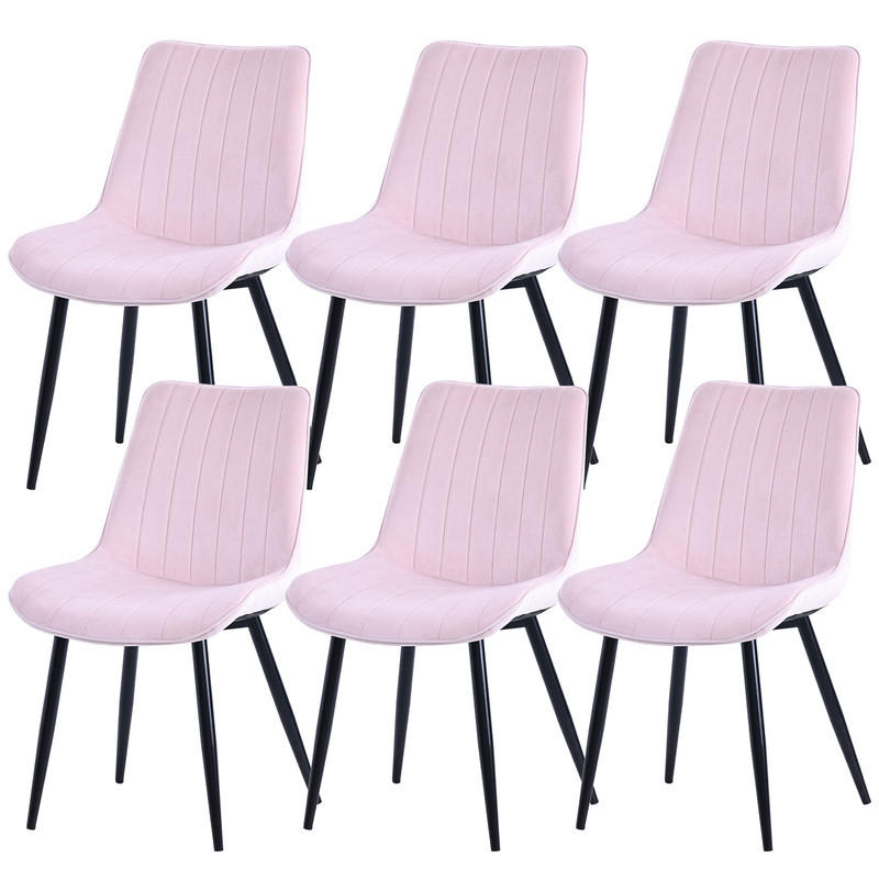 STUHL-SET 6 Stück aus Samt in Modernem Stil-YZ1 - Pink, Textil (53/88/62.5cm) - HOMAVO
