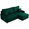 ECKSCHLAFSOFA ARPA L Dunkelgrün Velvet - rechts - Dunkelgrün/Schwarz, Kunststoff/Textil (150/198cm) - MKS