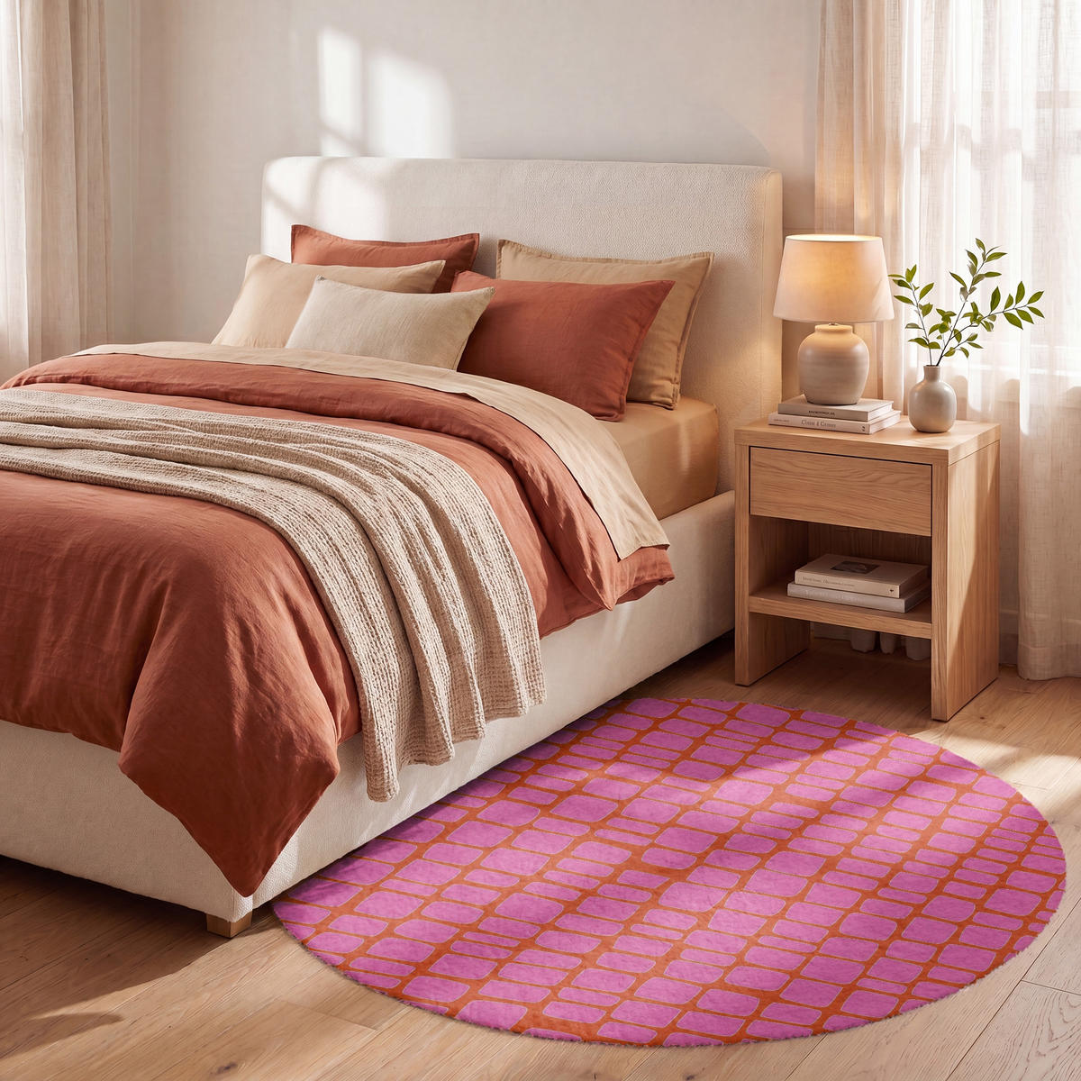 PREPROGE - Pravokotniki - 120x120 cm - pink, umetna masa/tekstil (120/0.4cm) - OnlyWow