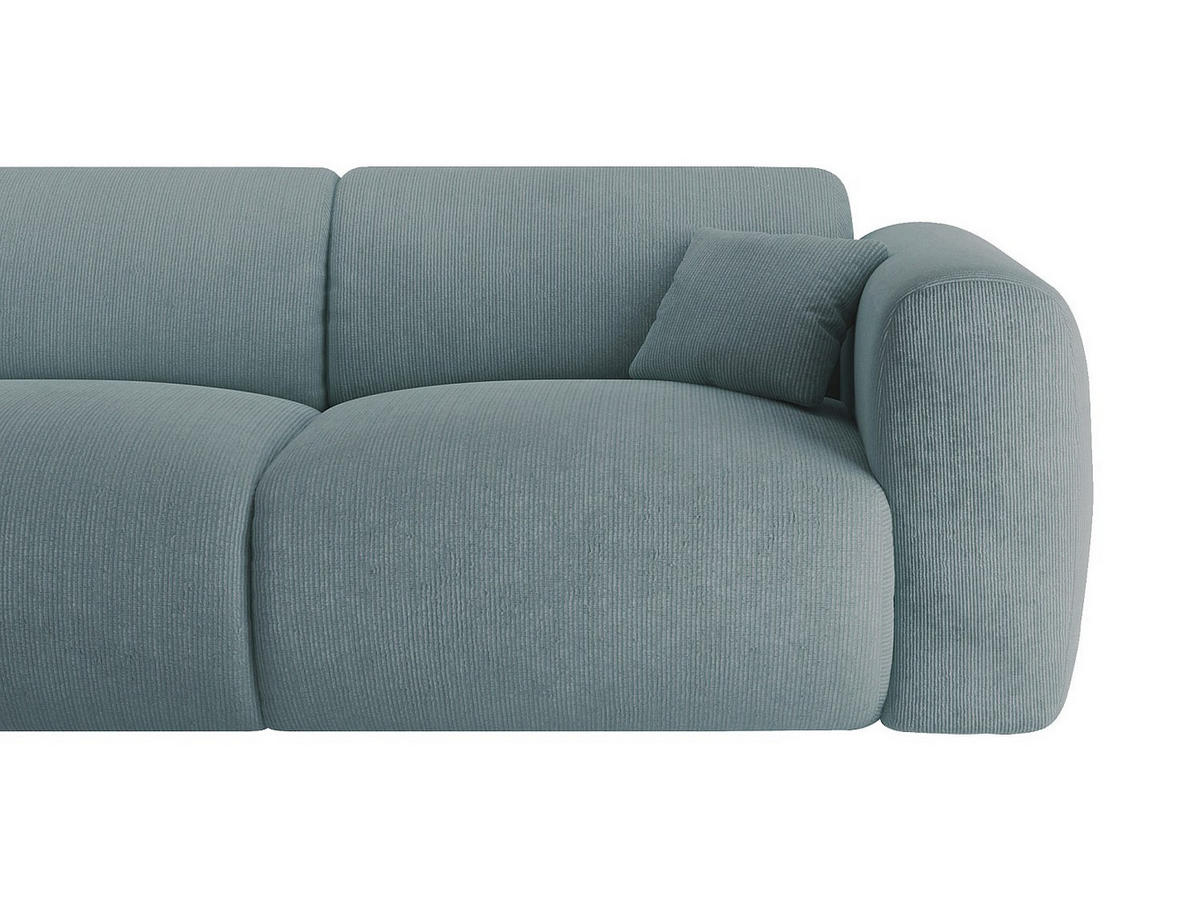 SOFA - 5 Personen - samt - blau Pogni - Blau, Textil (280/165cm) - Vente-Unique