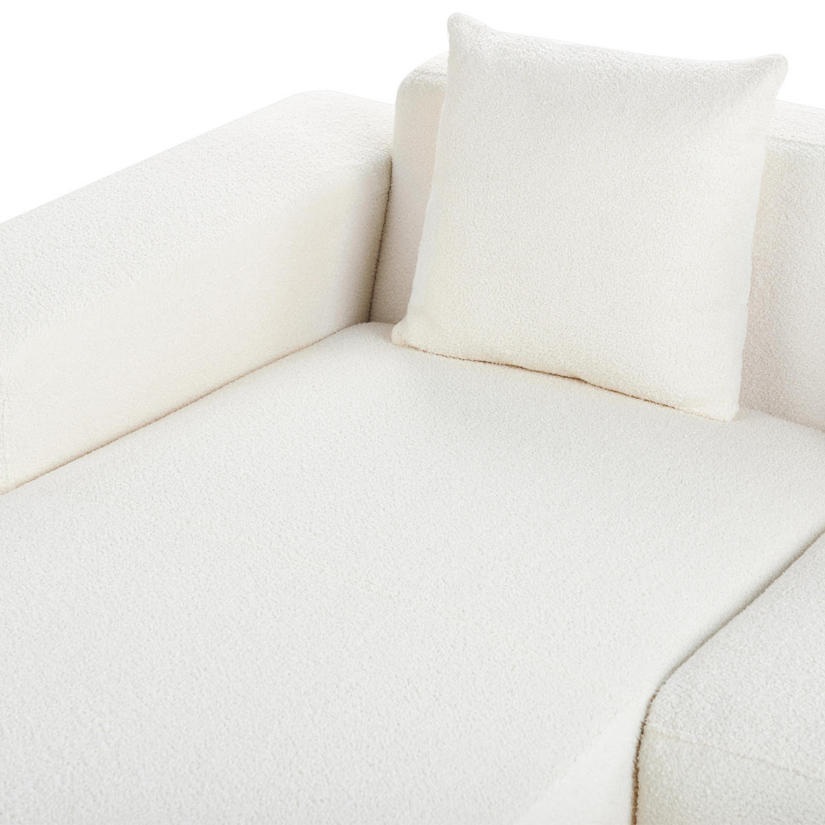 SAROKKANAPÉ 4 személyes Buklé Fehér jobb oldali Lungo - fekete/fehér, textil (285/160cm) - Beliani