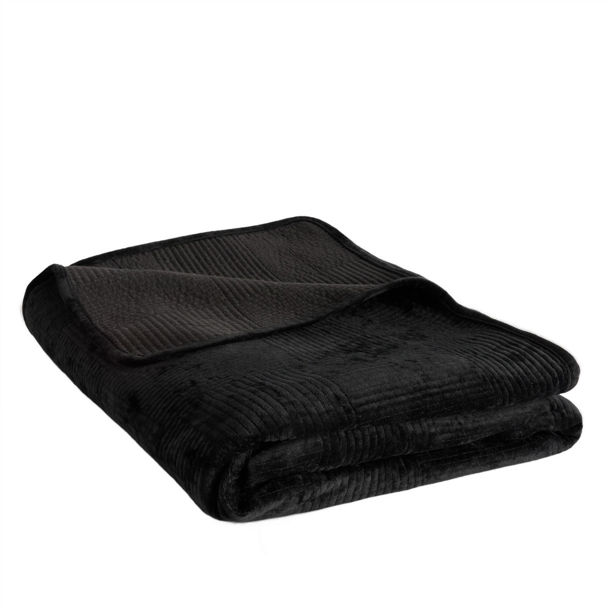 TAGESDECKE Quadron - Schwarz, Textil (200/220cm) - home&you