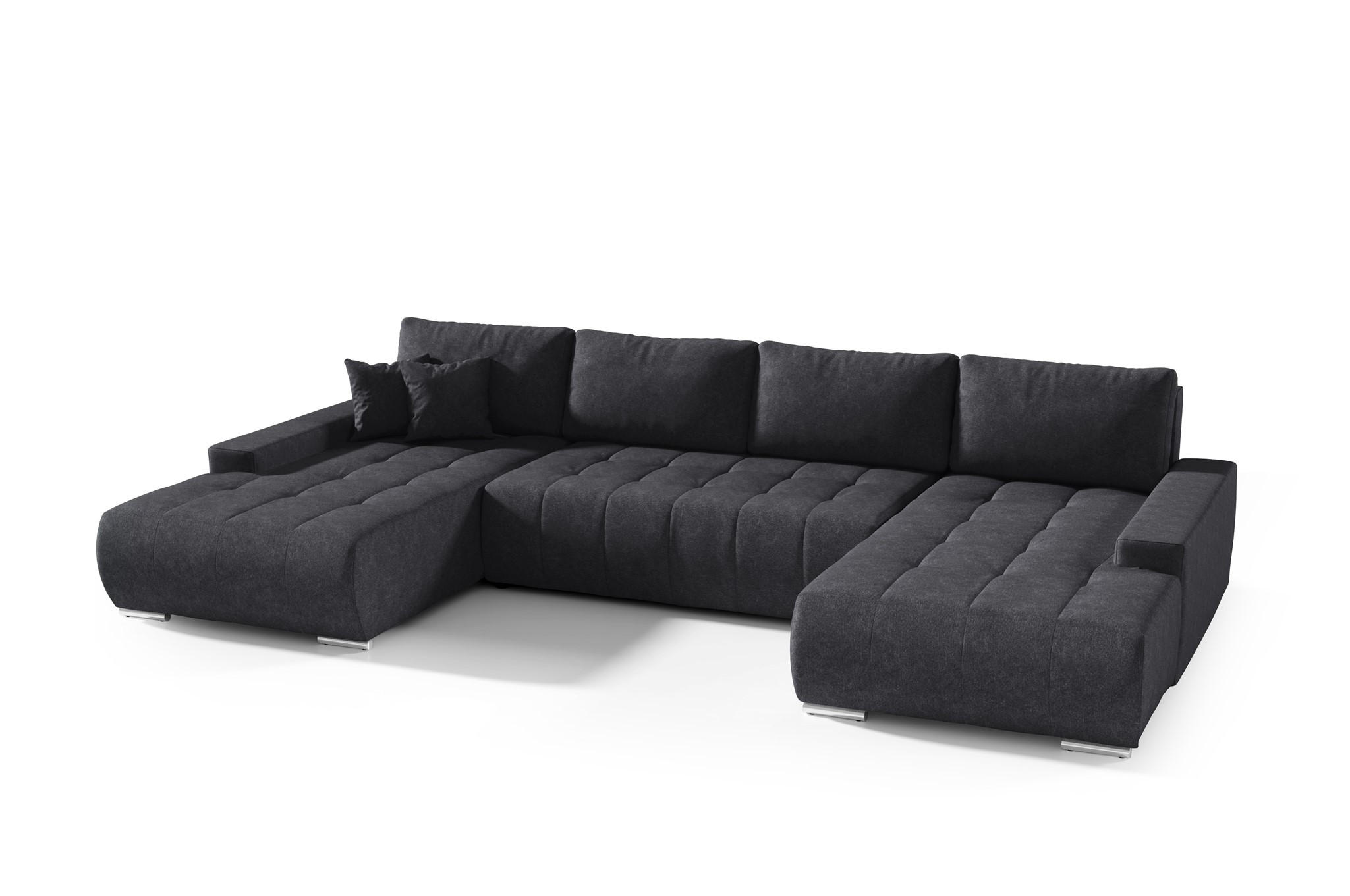 WOHNLANDSCHAFT Vogar In Aston - Schwarz, Holzwerkstoff/Textil (350/85/185cm) - Fun Möbel