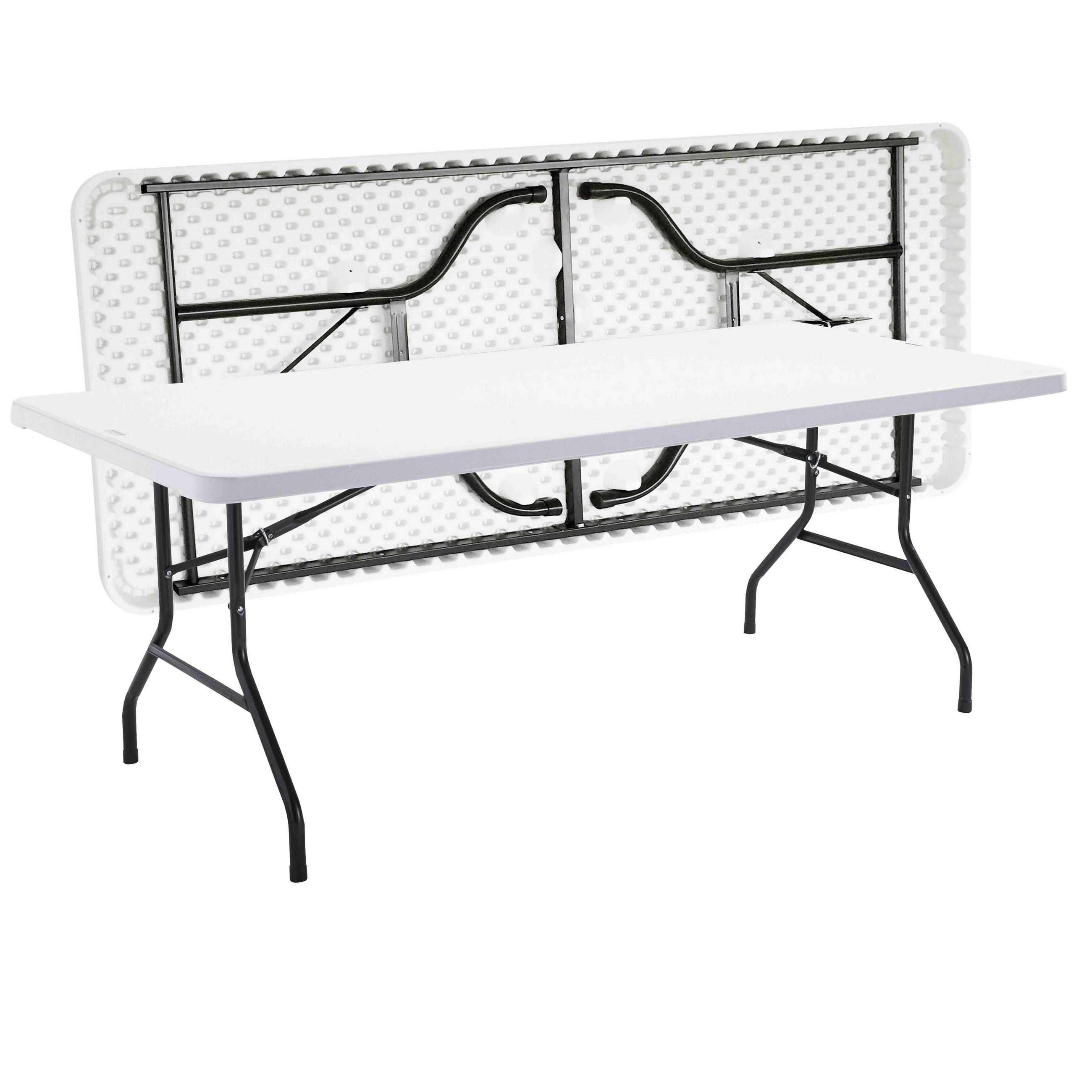 GARTENTISCH ausziehbar, Weiß - Weiß, Kunststoff (90/200/74cm) - Oviala