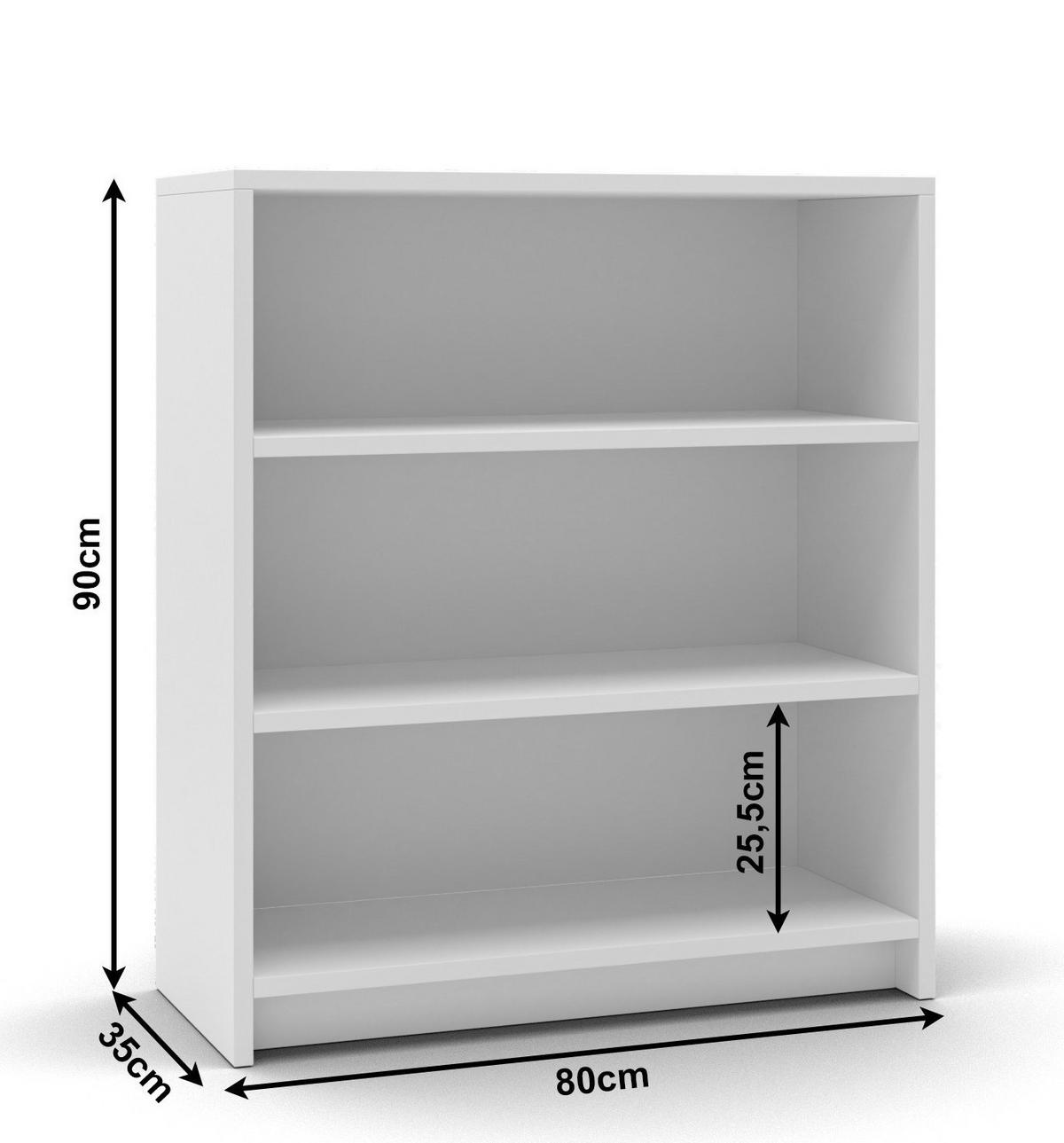 KOMMODE Weiß Mit Schublade Und Regalen - Weiß, Holzwerkstoff (80/90/35cm) - Sepro Meble