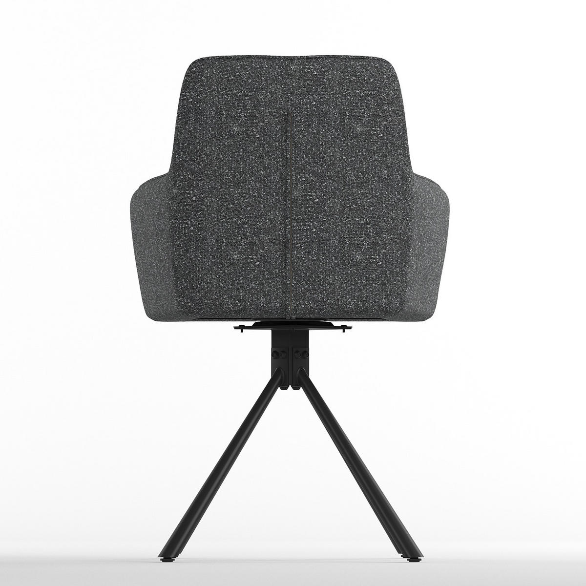 GARTENSTUHL - 2er-Set - Stahl - Schwarz / Grau - Schwarz/Grau, Textil/Metall (61/86/61cm) - home24