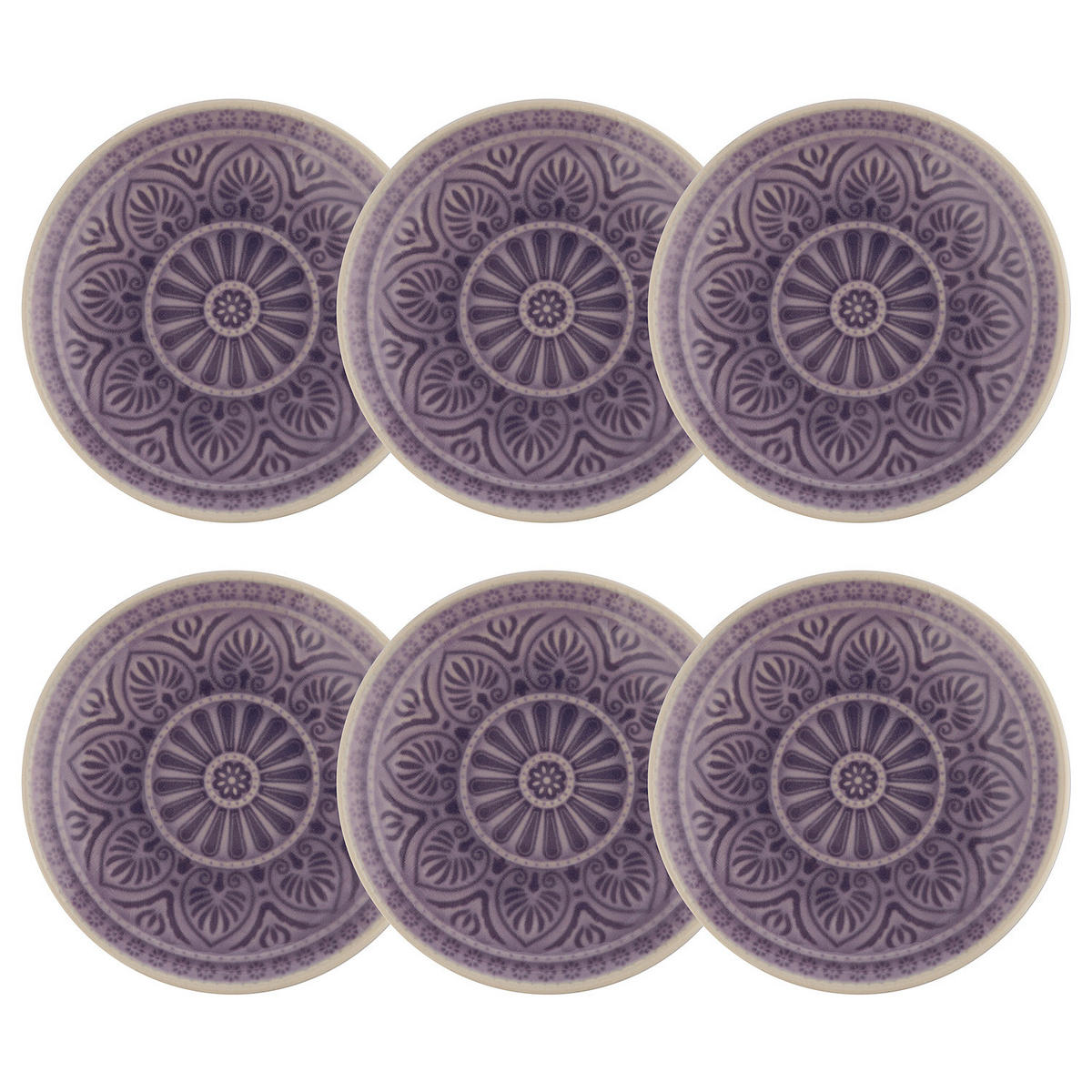 TELLER (6er Set) Sumatra - Violett, Keramik (14/14/1cm) - BUTLERS