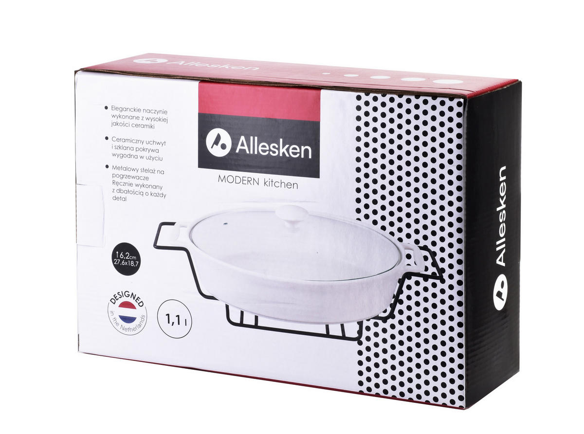AUFLAUFFORM Modern Kitchen Weiß 28/19/6.5 cm Keramik - Weiß, Keramik (19/6.5/28cm) - Mondex