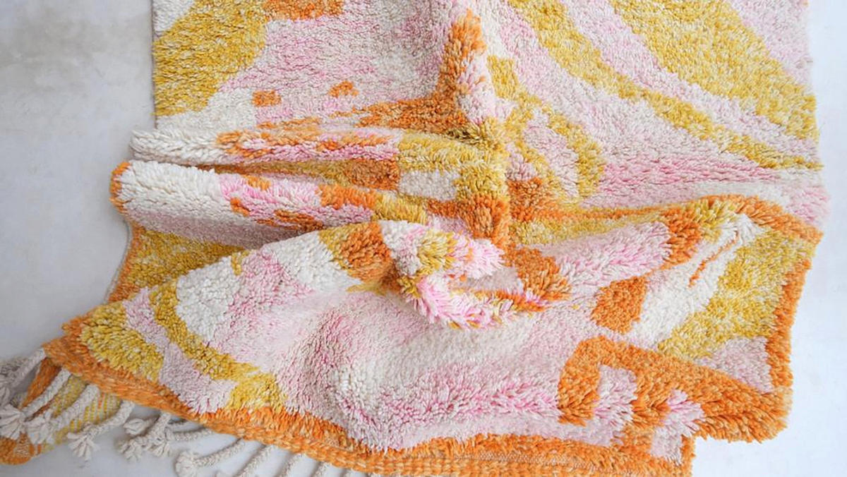 BERBERTEPPICH aus Marokko aus reiner Wolle 250x 350 cm - Orange, Naturmaterialien (250/350cm) - AFK Living