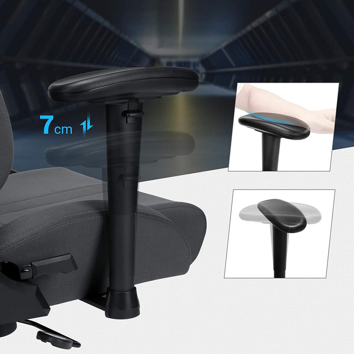 GAMING STUHL BÜROSTUHL - Schwarz, Leder (52/139/40cm) - Hansiro
