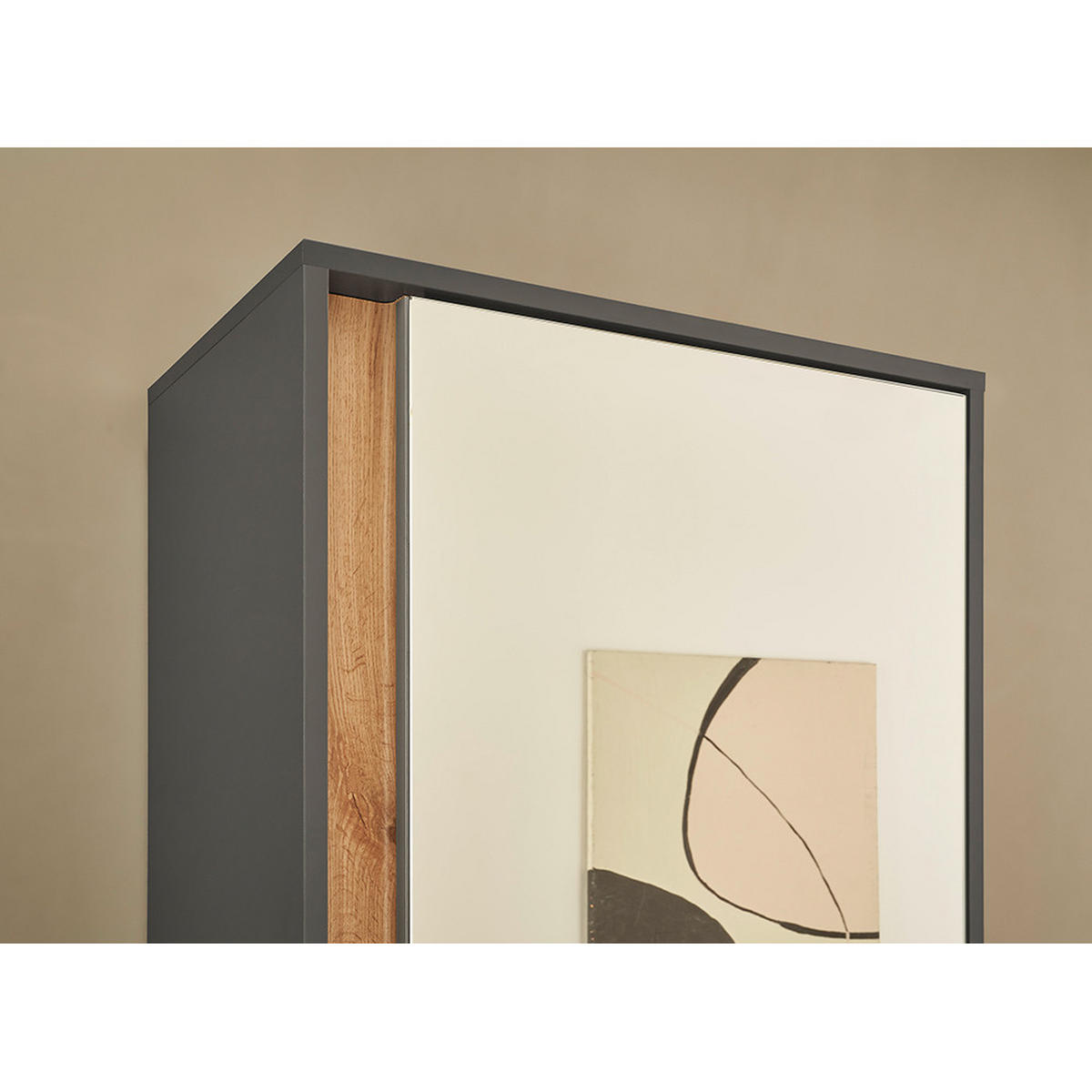 GARDEROBENSCHRANK Crisp-61 - Anthrazit, Holzwerkstoff (60/200/40cm) - Lomado